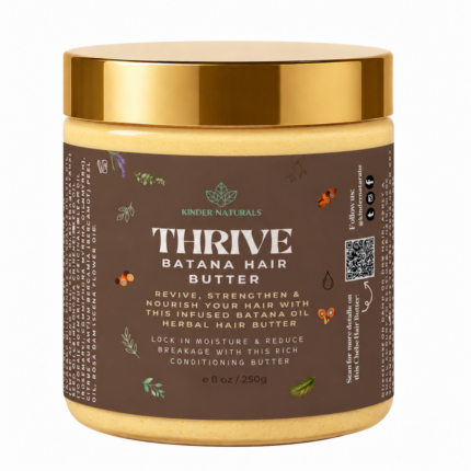 Kinder Naturals Thrive Batana Hair Butter 250g with smooth golden butter